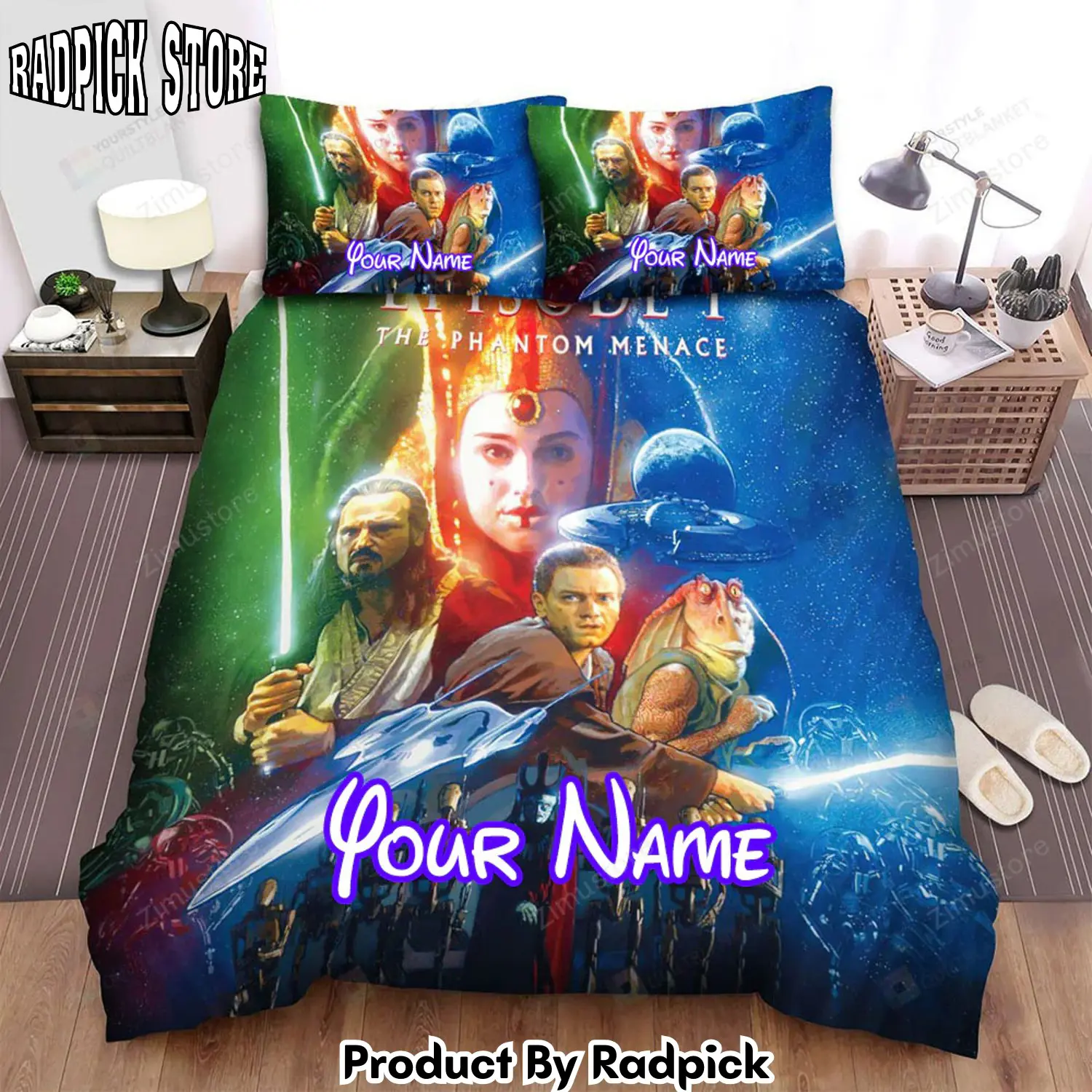 Radpick star wars episode i the phantom menace legends movie poster ver 2 bed sheets spread comforter duvet cover personalized name bedding sets rp3271984